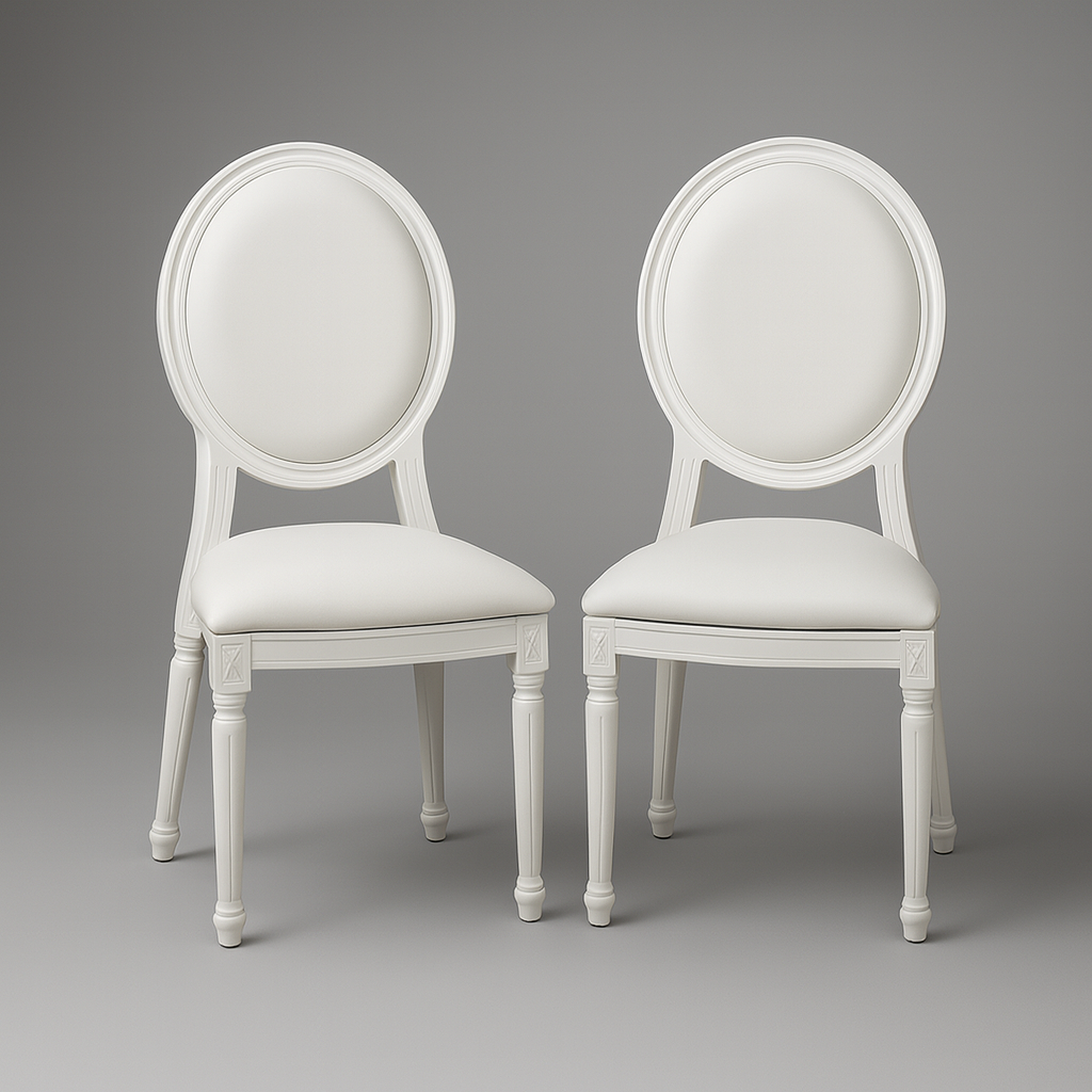 chaise baroque blanche